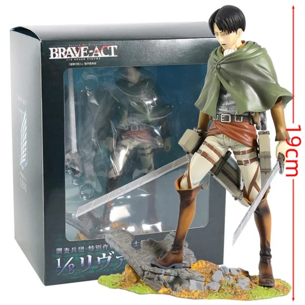 Figura de acción de Anime Attack on Titan 1/8 Levi Rivaille Ackerman, modelo coleccionable de PVC, muñeco de 20CM - Imagen 6