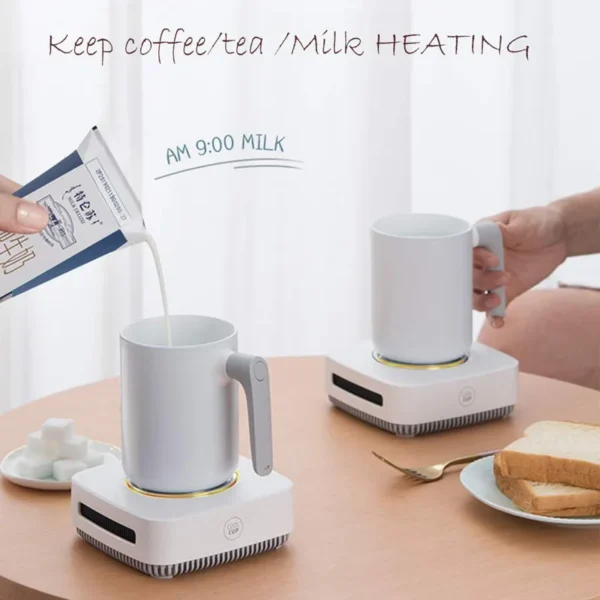 Enfriador de tazas inteligente, calentador de tazas para oficina, hogar, placa de bebidas refrescante para café, cerveza, leche, bebidas y agua - Imagen 2