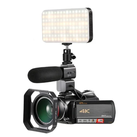 Videocámara Digital 4K profesional con Zoom óptico 12X, cámara WiFi, pantalla táctil IPS de 3,1 pulgadas, cámara de vídeo ORDRO AC5