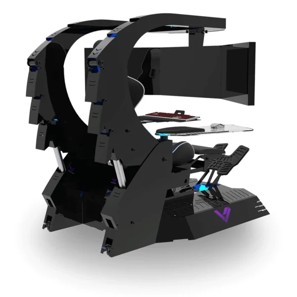 Venta al por mayor de soporte lumbar, 3 monitores, silla de juego de carreras de escorpión de simulación de cabina predator thronos - Imagen 2