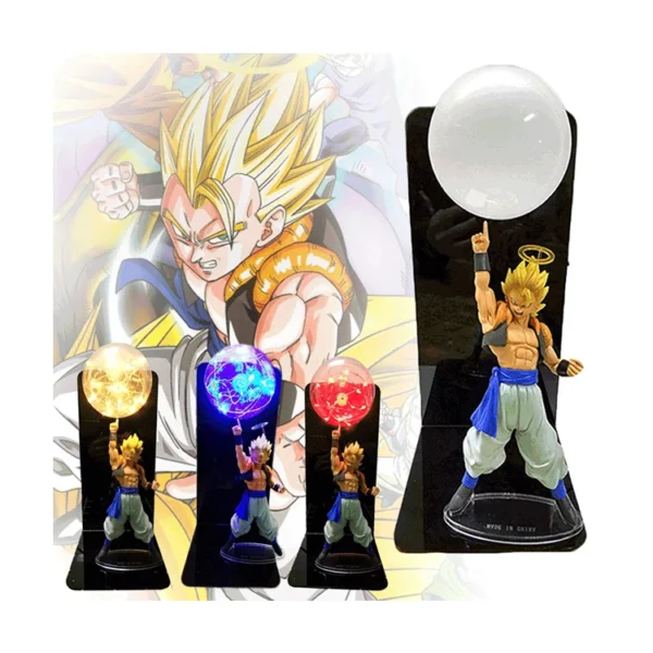 Figura de 20cm Vegeta Goku luz Led Gogeta Figuras lámpara de mesa Led DBZ luz nocturna decorativa - Imagen 6