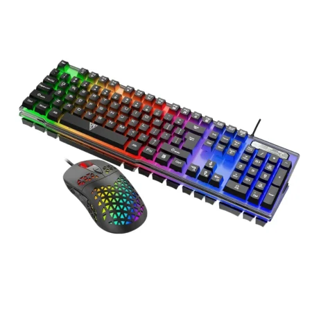 Combo de teclado y mouse para juegos de escritorio con cable LED RGB para jugadores profesionales V4
