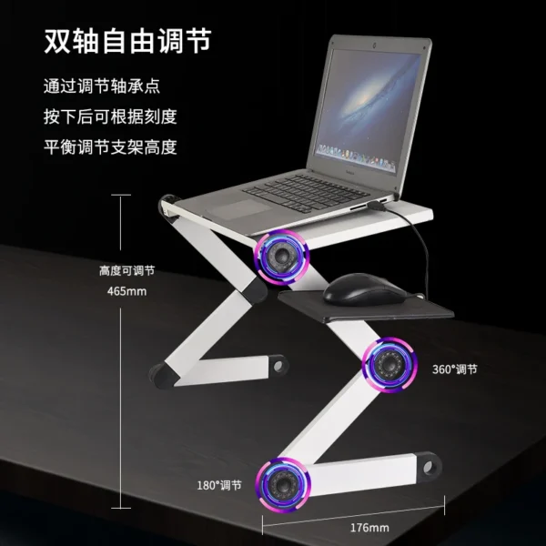 Soporte Invisible de escritorio ergonómico de 3 patas, soporte de mesa de aleación de aluminio con altura plegable ajustable, soporte plegable para ordenador portátil - Imagen 5