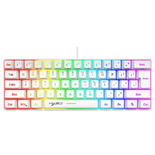 Original bonito HXSJ V700 61 teclas RGB iluminación Teclado Gamer de ordenador con cable - Imagen 6