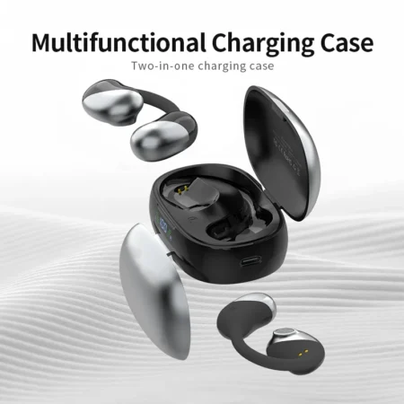 OWS Auriculares Bluetooth de oído abierto, la mejor conducción de aire, limpieza de oídos, Auriculares inalámbricos, conectores Apple Chipset tipo C