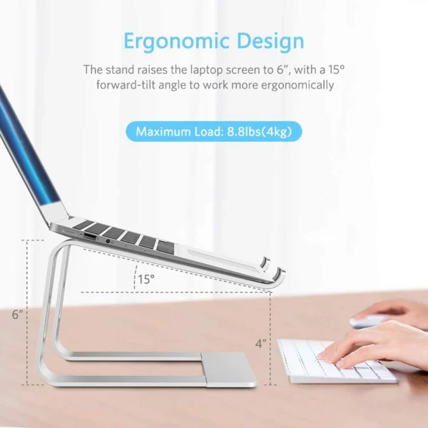 JOMAA-Soporte ergonómico de aluminio para ordenador portátil, Compatible con soporte elevador desmontable para portátil, para MacBook de 10 a 15,6" - Imagen 5