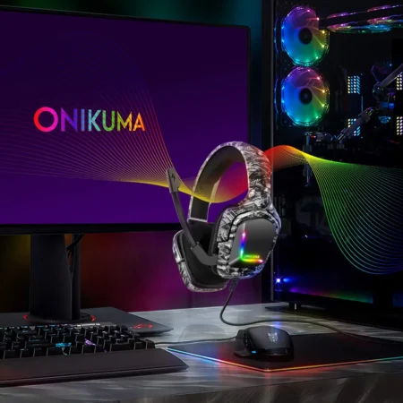 Auriculares para juegos Onikuma K20 con micrófono con cancelación de ruido para PS4