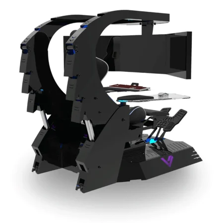 Soporte lumbar 3 monitores predator thronos cockpit simulación scorpion racing silla de juego.