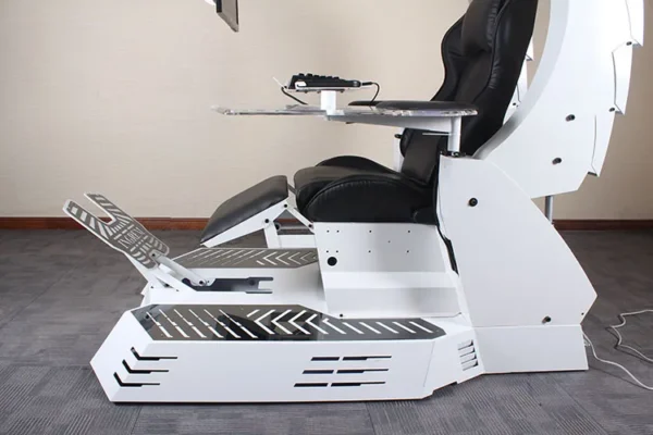 Venta al por mayor de soporte lumbar, 3 monitores, silla de juego de carreras de escorpión de simulación de cabina predator thronos - Imagen 4