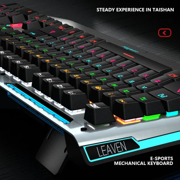 AIWO, Teclado Gamer RGB, retroiluminado, USB, con cable