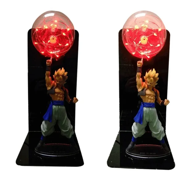 Figura de 20cm Vegeta Goku luz Led Gogeta Figuras lámpara de mesa Led DBZ luz nocturna decorativa - Imagen 3