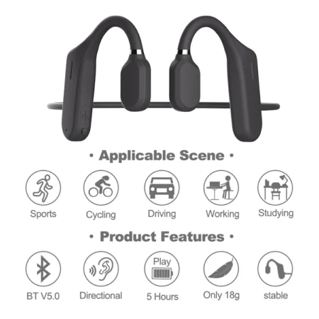 Auriculares deportivos, para juegos Auriculares Bluetooth 5,0 Auricular Inalámbrico  Bluetooth Audífono