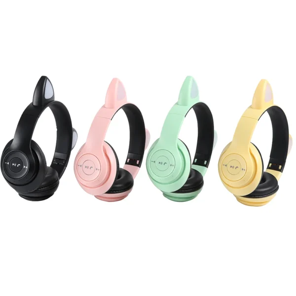 Oem Auriculares de Diadema con diseno de Gato con luz LED  Bluetooth Sonido estereo Plegable Recargable Audifonos inalambricos - Imagen 5