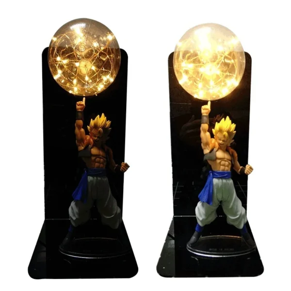 Figura de 20cm Vegeta Goku luz Led Gogeta Figuras lámpara de mesa Led DBZ luz nocturna decorativa - Imagen 4