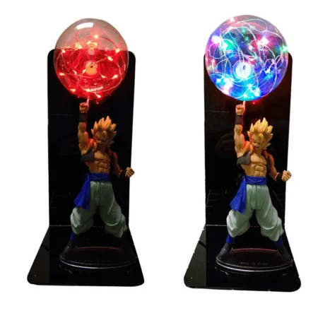 Figura de 20cm Vegeta Goku luz Led Gogeta Figuras lámpara de mesa Led DBZ luz nocturna decorativa
