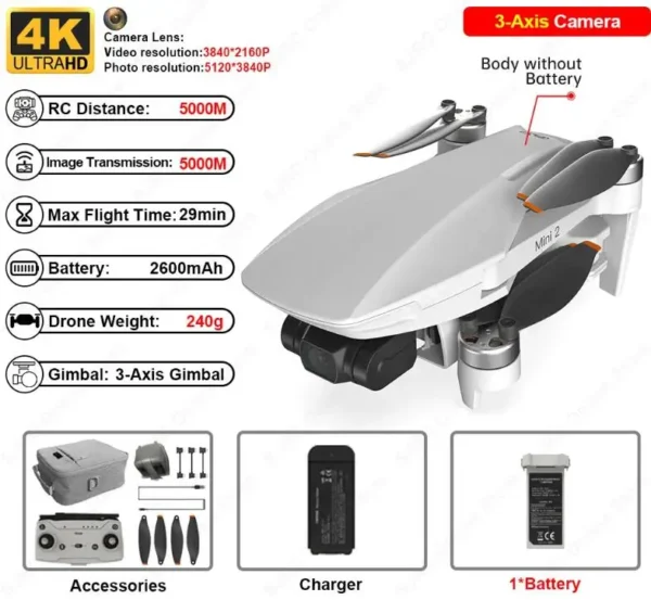 Dron 4K Cámara Profesional HD FPV C-FLY Faith Mini2  Drone 3 ejes cardán 240g Motor sin escobillas 5KM Quadcopter Faith drone mini 2 - Imagen 4