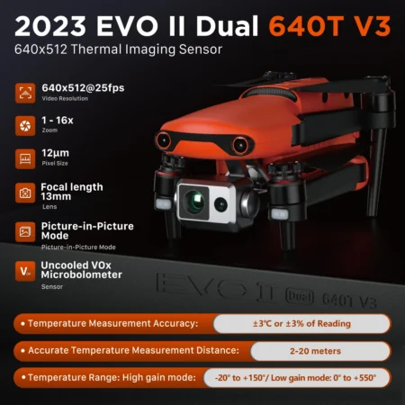 Dron Autel Robotics EVO II Dual 640T V3 Dron térmico 50MP Cámara 4k Profesional HD 8K