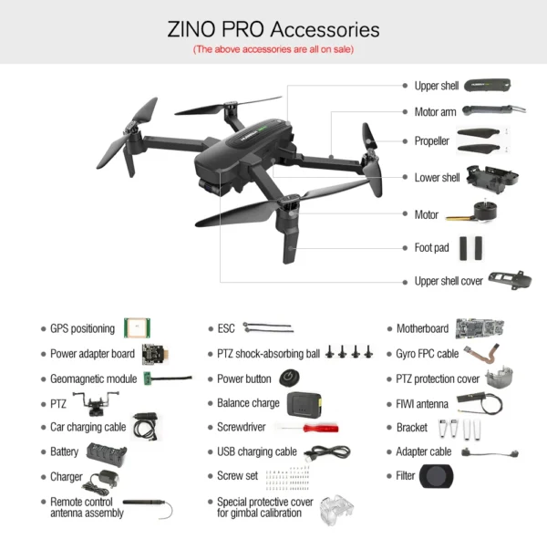 Dron profesional Hubsan Zino Pro con cámara 4k 5G WiFi GPS con cámara 4K UHD de 3 ejes RC Quadcopter FPV - Imagen 5